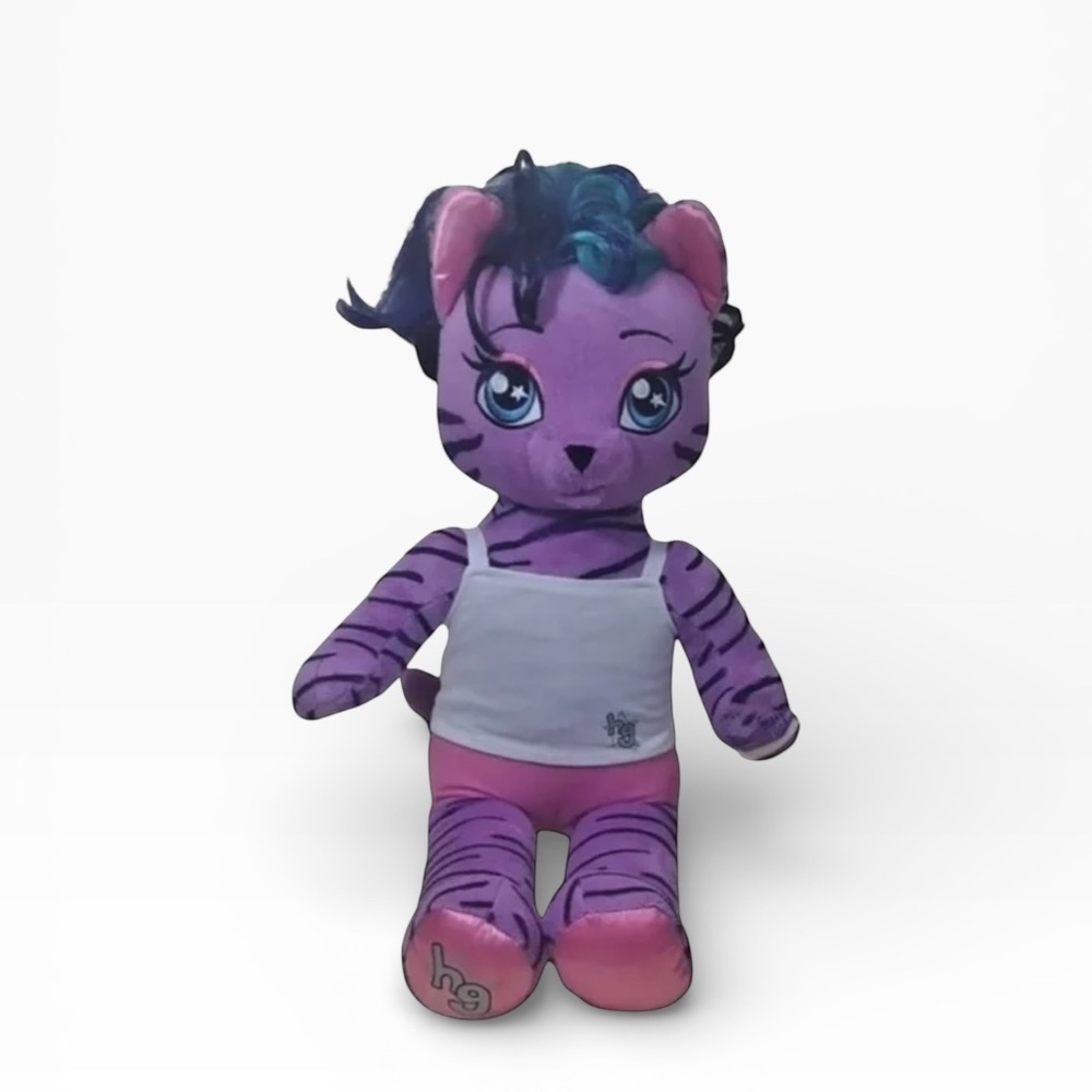 Build-A-Bear Honey Girls Teegan Tiger Plush 18” Purple Pink BAB
